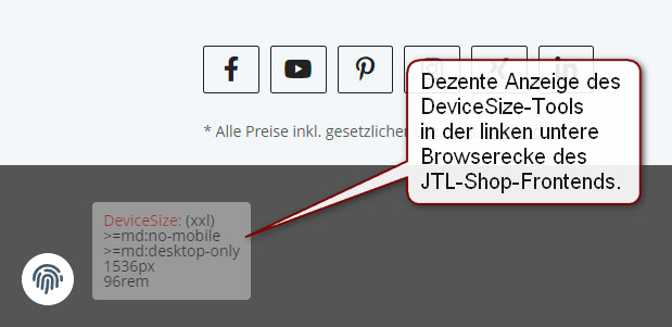 JTL Shop DeviceSize Tool Frontend